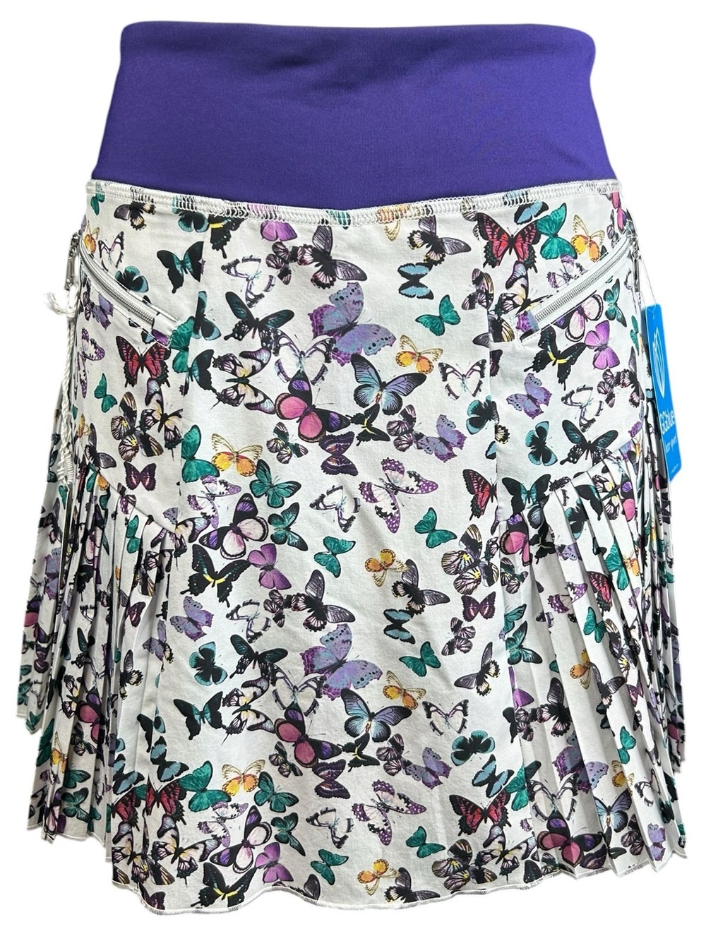 GG Blue Monarch Pleated Golf Skort Butterfly Print Pickleball Tennis